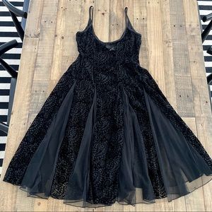 Black Paisley Burn Out Velvet Tulle Ballerina Babydoll Goth Free People Dress